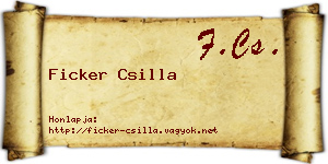 Ficker Csilla névjegykártya
