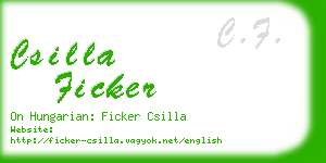 csilla ficker business card